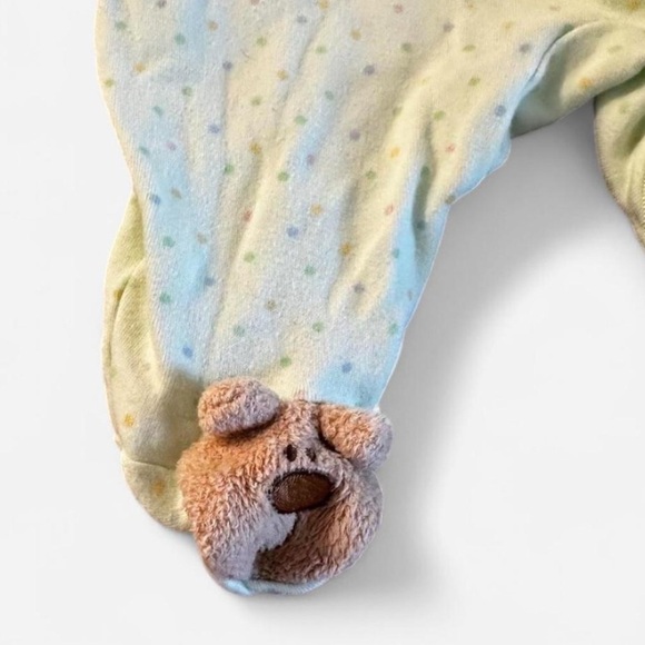 just born Soft green and white baby jumper teddy bear size 6-9 months - Picture 2 of 6